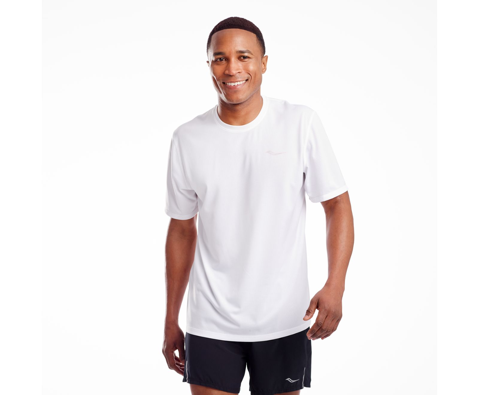 Saucony Stopwatch Short Sleeve Men\'s Shirts White | Canada 641JPQJ